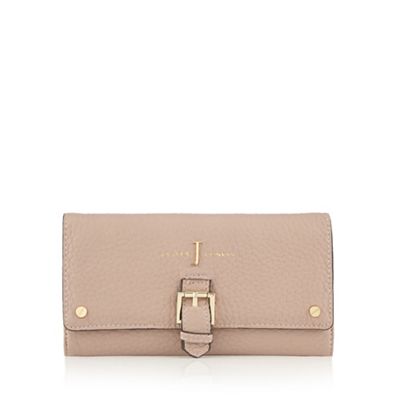 Light pink buckle detail large flap over purse